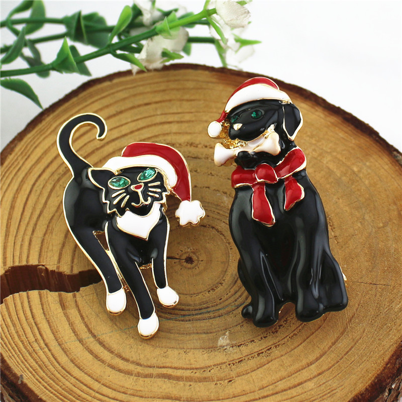 ブローチ　クリスマス　犬　猫　アクセサリー　レディース　ファッション　デザイン　プレゼント