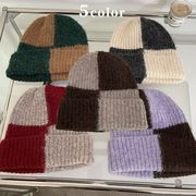ニット帽子　ニットキャップ　レディース　韓国ファッション　デザイン　秋冬　5colors