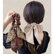 レデイーズ韓国風　ヘアアクセサリー  髪飾り スカーフのシュシュヘアバンド　ヘアリボン ロゴフラワー