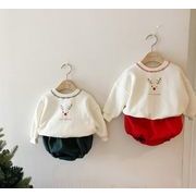 クリスマス  新作   韓国風子供服   ベビー服  パーカー+ショートパンツ  2点セット  サンタ服  2色