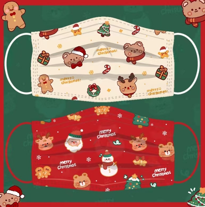 Christmas mask カラーマスク 個包装  不織布マスク クリスマスマスク 10枚入