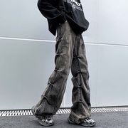 2023冬新作 メンズ服 男女兼用　デニムパンツ　ダメージ　ロングパンツ　大きいサイズ　ストリート系