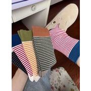 レディース かわいい ハイソックス 靴下 ストライプ