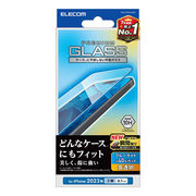 エレコム iPhone 15 ガラスフィルム 高透明 ブルーライトカット PM-A23AF