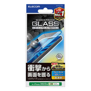 エレコム iPhone 15 Pro ガラスフィルム SHOCKPROOF 高透明 ブルー