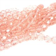 ガラスビーズ 約10mm 約70粒 クリスタルガラス ラウンドカット 連売り ピンク