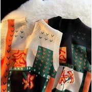 春秋新作 メンズ 男 ニット 毛糸 トップス 袖なし  セーター カットソー ベスト タンクトップ