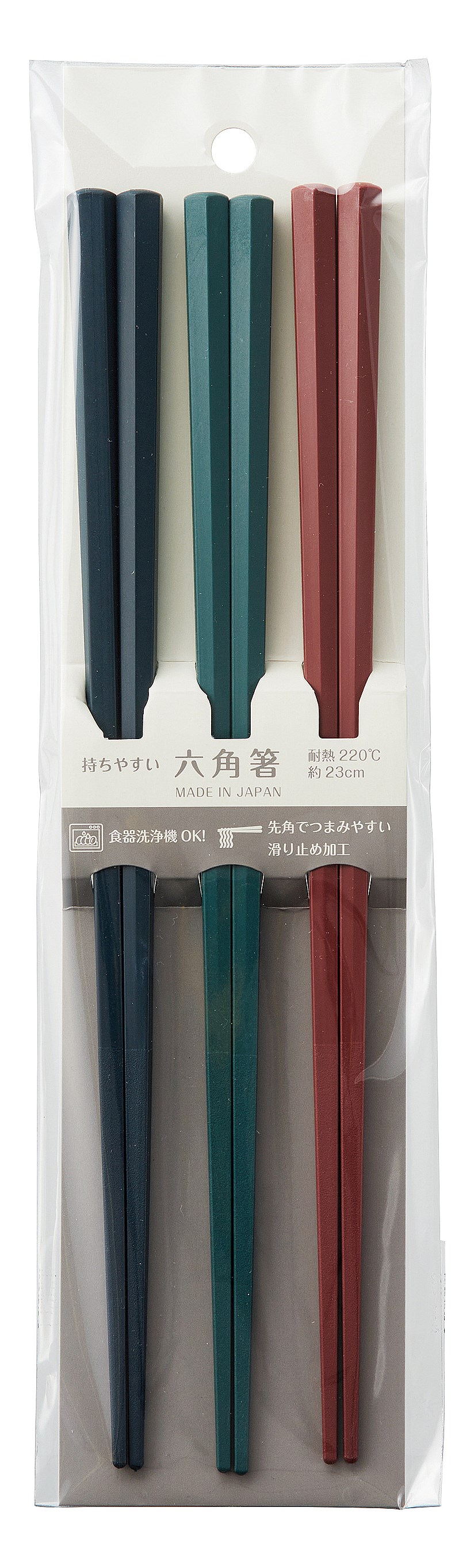 【ご紹介します！安心の日本製！『客用箸』シリーズのシンプルな箸！PBT】六角箸 ３膳組