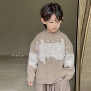 ★Boys&Girls★　子供セーター　 90~150cm　コーヒマーブル　長袖 　男女兼用　韓国キッズファッション