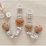 INS 大人気 クマ 木製ラトル   防ぎ   木質おもちゃ  赤ちゃん   おしゃぶりチェーン   ベビー用品