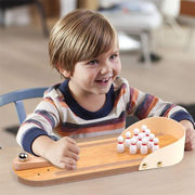 手頃な価格 ミニボーリング実木製親子遊びギャザリングミニ玩具デスクトップ玩具子供向けプレゼント