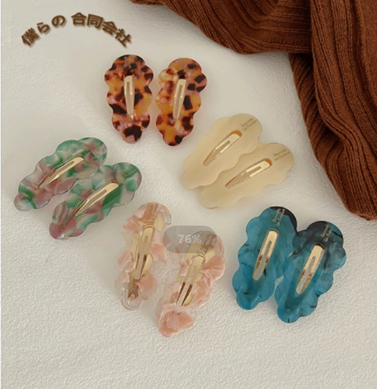 新作　韓国ヘアアクセサリー　バンスクリップ　まとめ髪用　ヘアクリップ　前髪止め　5色展開