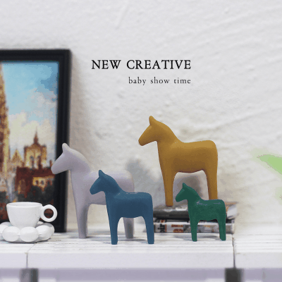 ドールハウス用 ミニチュア道具 フィギュア ぬい撮 おもちゃ 模型 樹脂 木馬3枚組 微風景 装飾