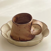 新しいデザイン  窯変釉 陶磁器カップ 粗陶 異形カップ 水カップ トレンド コーヒーカップ カフェラテ