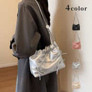 リボンショルダーバッグ　トートバッグ　鞄　レディース　韓国ファッション　4colors