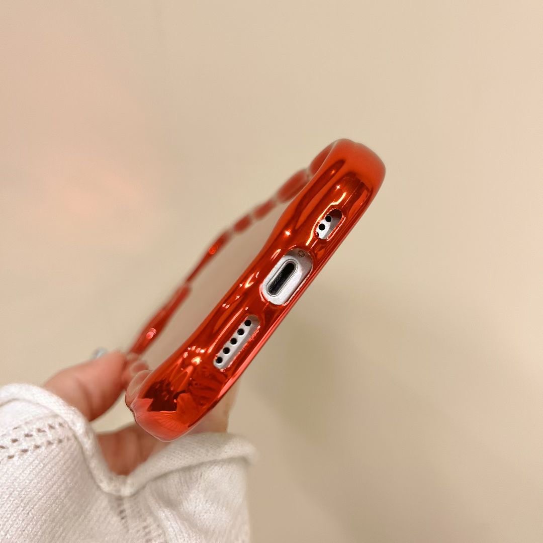 2024新作 スマホケース スマホカバー メタリック レッド 赤 綺麗