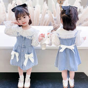 2024新作 韓国風子供服 キッズ 女の子 ストラップスカートセット 2点セット80-130cm