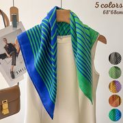 ★全5色★　エレガントスカーフ　 68*68cm　多用途ヘアスカーフ　OL　韓国スカーフ