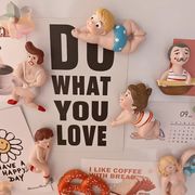 ins 人気  創意 樹脂  冷蔵庫シール 磁気テープ 伝言貼り 変  マグネット  装飾品  キャラクター人形