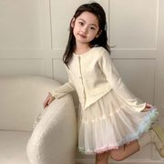 【2024春新作】韓国風子供服 ベビー服 キッズ 男女兼用 アウター ニット カーディガンORスカート