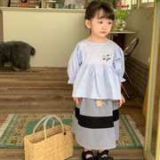 2024新作 韓国風子供服 キッズ 女の子 ワンピース 2点セット 90-130cm