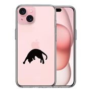 iPhone15 側面ソフト 背面ハード ハイブリッド クリア ケース ねこ 猫 リンゴを乗せてみる