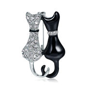 猫のブローチ 合金ダイヤモンド黒猫 コサージュ 衣類アクセサリーファッション 猫の雑貨 動物のブローチ