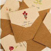 花柄  母の日  バレンタインデー   誕生日  贈り物  プレゼント メッセージカード   封筒付き  記念日道具