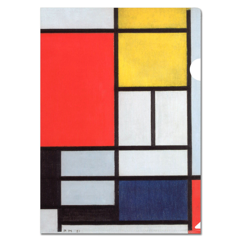 ストーンペーパーファイル モンドリアン「赤、青、黄色のコンポジション」収納  アート 文房具