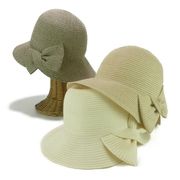 　SHF－ポリペーパーサイドリボンミドルクロッシェ　レディース帽子