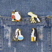 4色 合金 ペンギンのブローチ バッジ ブローチ ピン ペンギンのアクセサリー