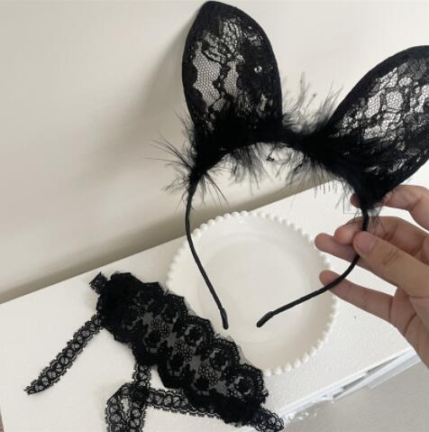 ファッション小物 カチューシャ レース アイマスク ネコ耳
