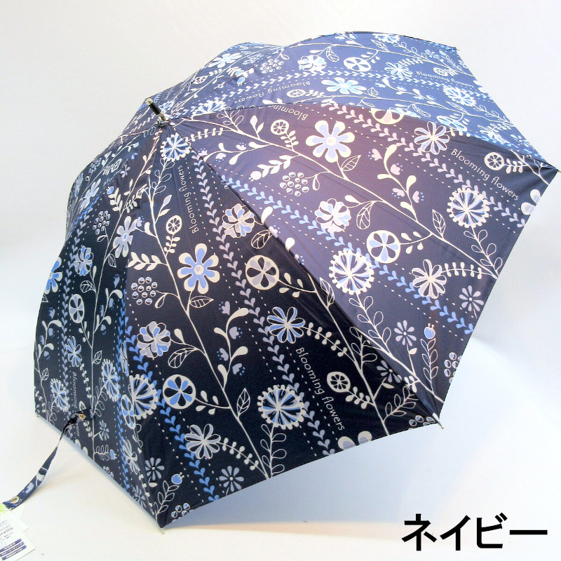 【晴雨兼用】【長傘】耐風骨UPF50＋グラスファイバー骨プランティング柄晴雨兼用ジャンプ傘