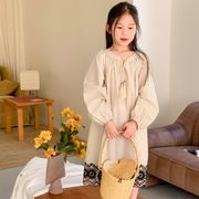 ★Girls★　子供服　90~150cm　キッズワンピーズ　長袖　バカンス風　韓国キッズファッション