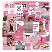 56枚入  かわいい ピンクシリーズ  手帳シール  人気 動物 植物  ステッカー  装飾用  防水シール