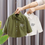 男の子の長袖シャツ、春の新しい子供服、綿のトップス