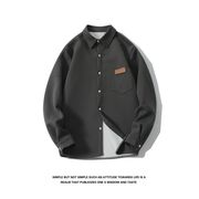 ジャケット　コート メンズ アウター　シャツ　長袖 秋服 冬服　無地　カジュアル　大きいサイズ
