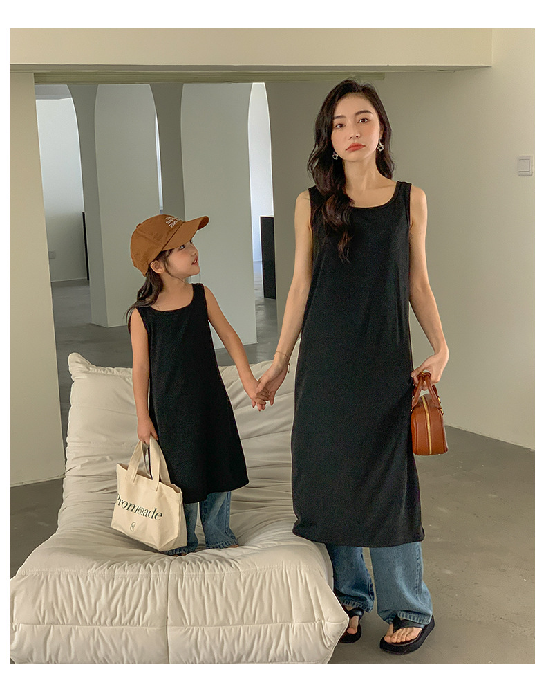 2024新作 韓国子供服  親子女の子 袖なしワンピース80-140cm