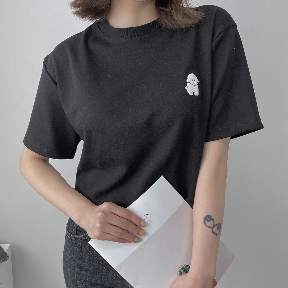 【韓国ファッション】2024年夏新作　シンプル　しろくま　半袖　Tシャツ