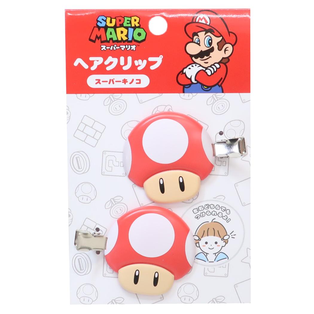 スーパーマリオ ヘアクリップ 2個セット スーパーキノコ