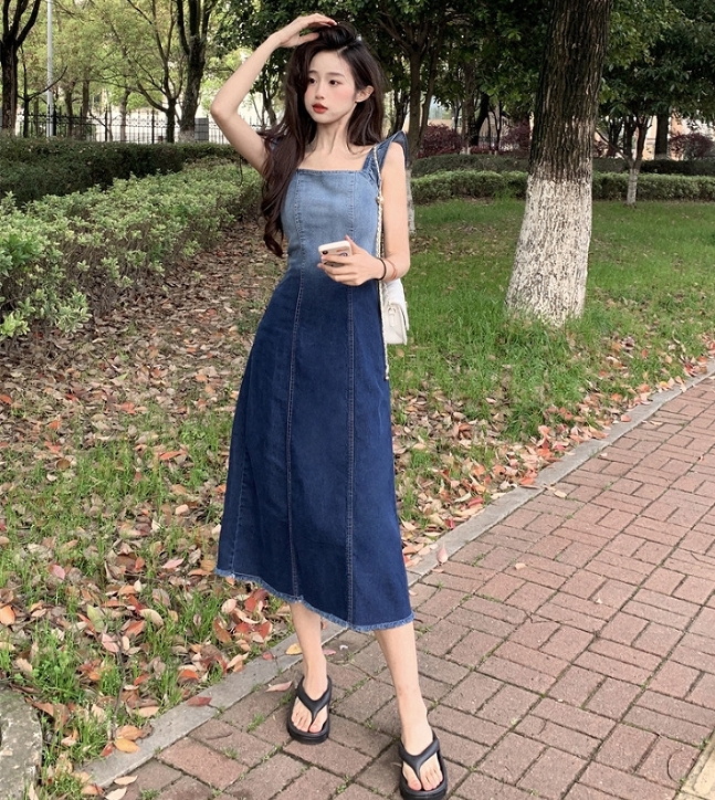 2024年夏新作 レディース服 ワンピース ロングワンピース デニム