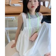 2024夏新品★子供服 　ベスト+白ワンピース　セット★90-150cm★
