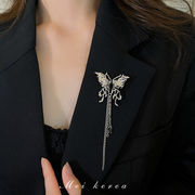 ダイヤモンド蝶のタッセル ブローチ、レトロなデザイン、ファッション スーツ アクセサリー、衣料品