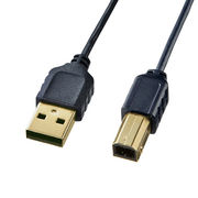 【5個セット】 サンワサプライ 極細USBケーブル (USB20 A-Bタイプ) 2m