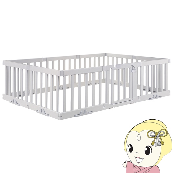 リッチェル パーテーションにも使えるベビーサークル 10枚セット ドア付 ライトグレー ゲート プレイヤ