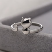 2024新作 ファッション かわいい 猫指輪 レディースリング 調整可能な 猫リング  猫アクセサリー