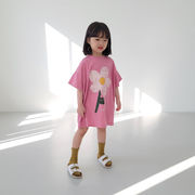 【2024夏新作】子供服    ベビー服    キッズ     女の子    半袖 　ワンピース　2色　　80-130cm　