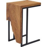 サイドテーブル　/サイドテーブル ナイトテーブル 机 天然木 木製 スチール ブラウン