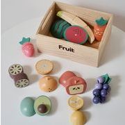 INS 木製  子供  磁気  デザート   果物  野菜  おもちゃ  シミュレーション   知育玩具   台所のおもちゃ