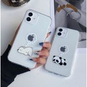iPhone15Proケース スマホケース 携帯カバー 白熊/パンダ 可愛い iPhone13 TPU製 全機種対応